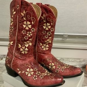 Shyanne Red Embroidered Cowboy Boots